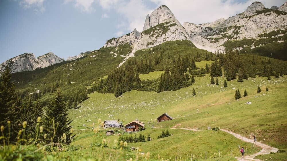 Almhütten am Fuß des Dachsteins - Alpen - Österreich
