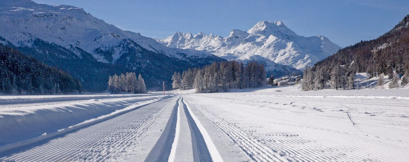Langlaufloipe am Champfèrersee - Oberengadin - Schweiz