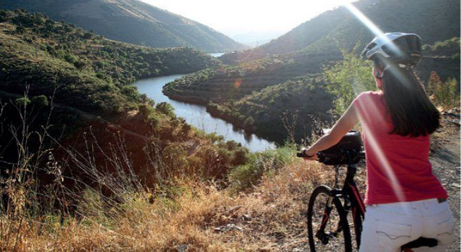 Radfahrer entlang des Douro - Portugal