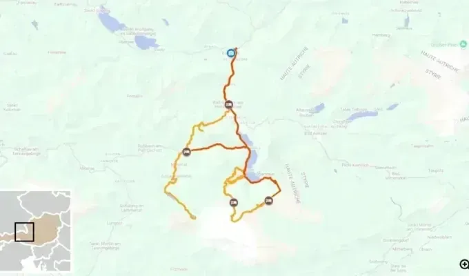 Dachstein und Salzkammergut - Trekkingroute mit Karte