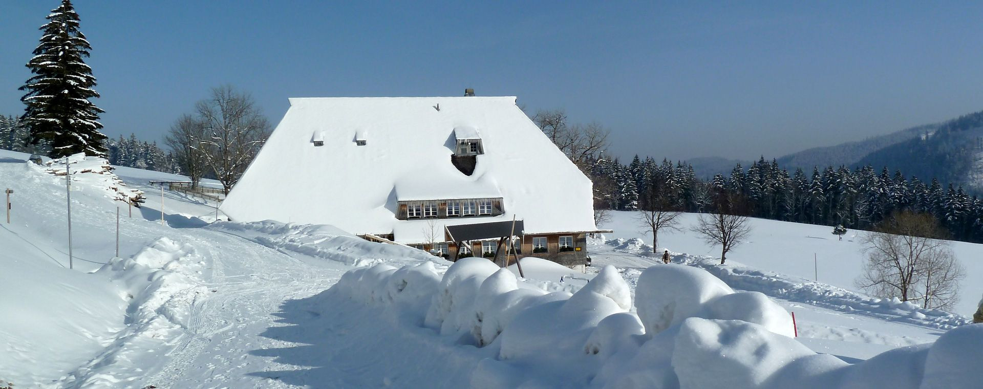 Großer traditioneller Bauernhof im Schnee - Schwarzwald - Deutschland