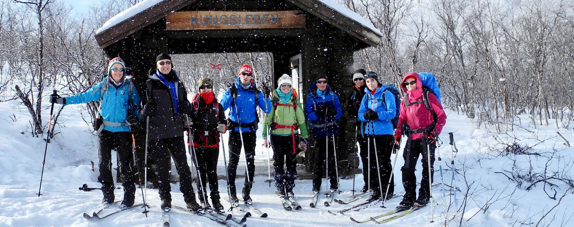 Nordische Skitourengruppe am Kungsleden - Schweden