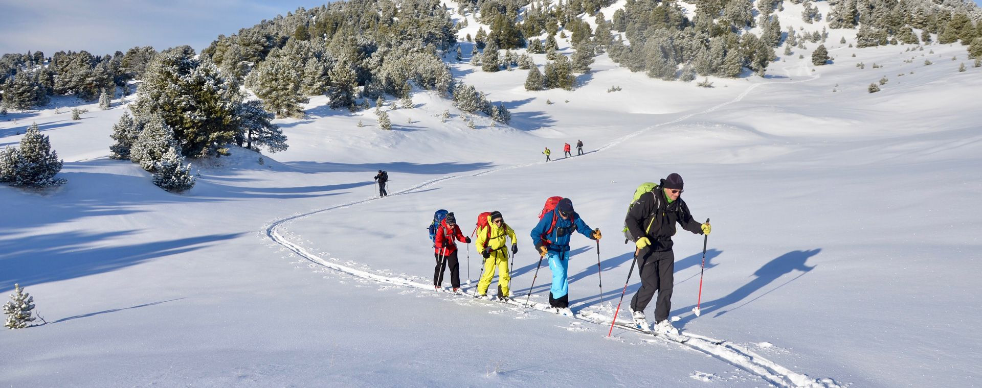 Skitourengruppe auf der verschneiten Hochebene - Vercors - Frankreich