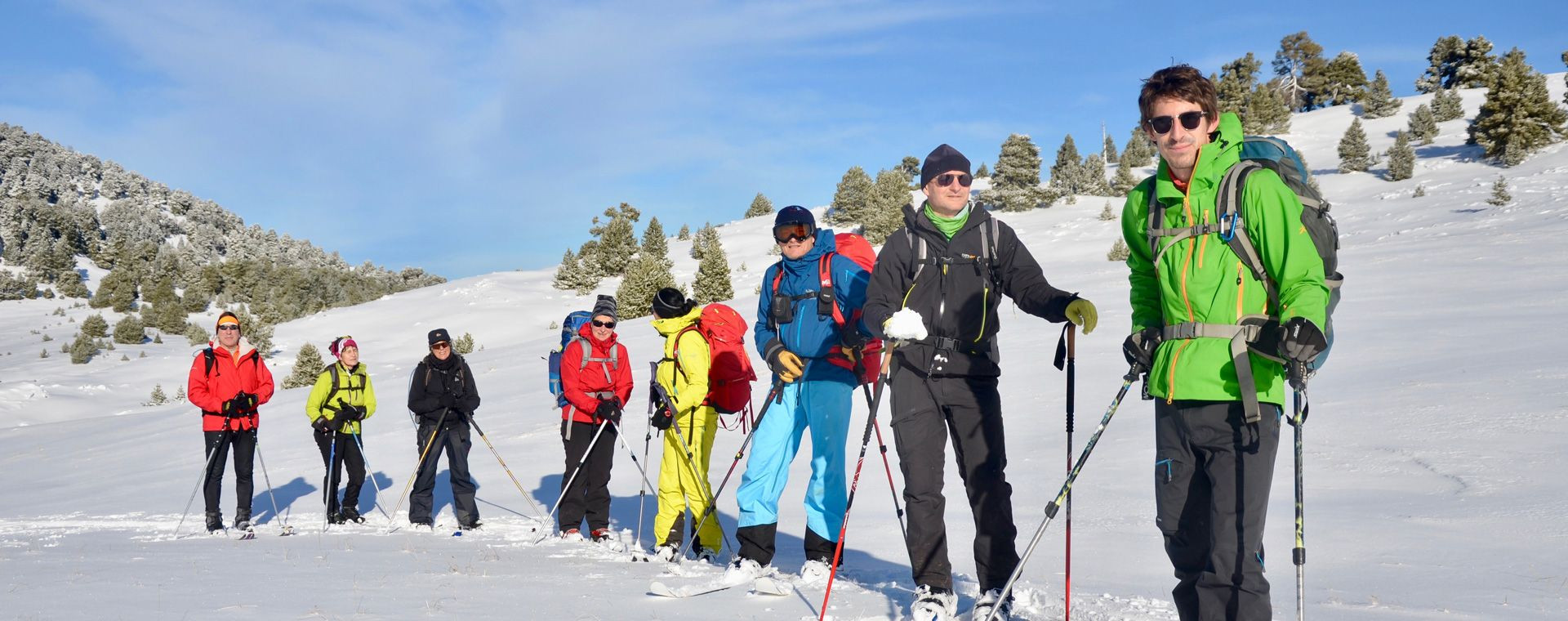 Gruppe beim nordischen Tourenskifahren - Vercors - Frankreich