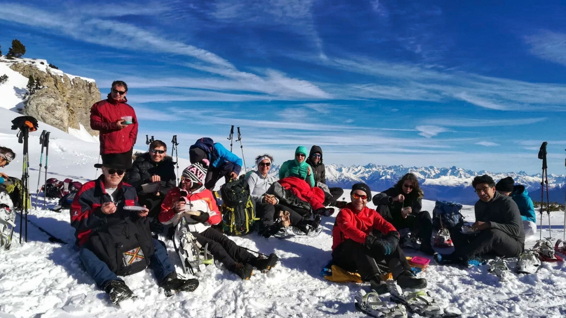 Schneeschuh-Picknick - Vercors-Hochebene - Frankreich