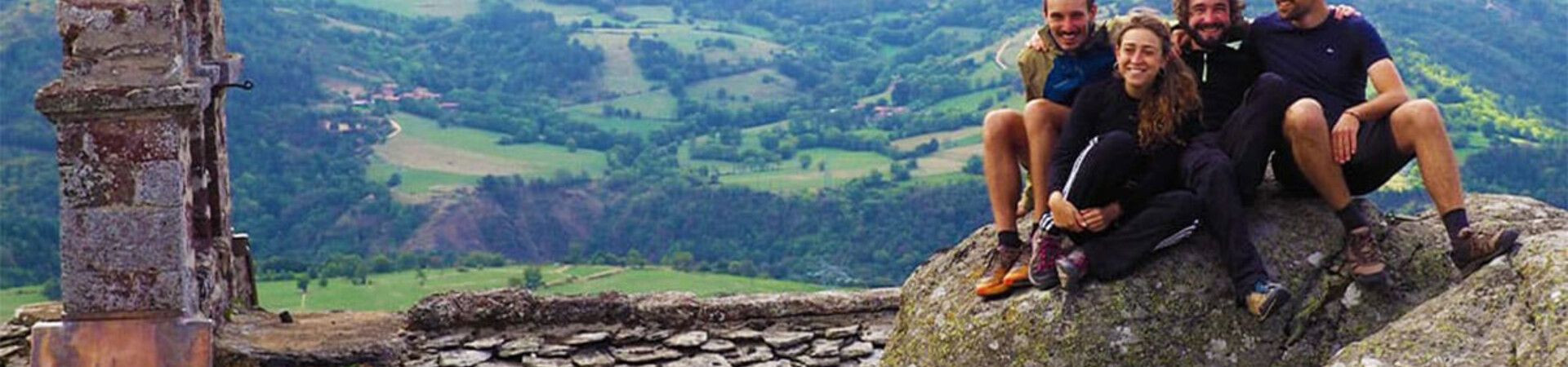 Wanderer auf dem Jakobsweg - Aubrac - Frankreich