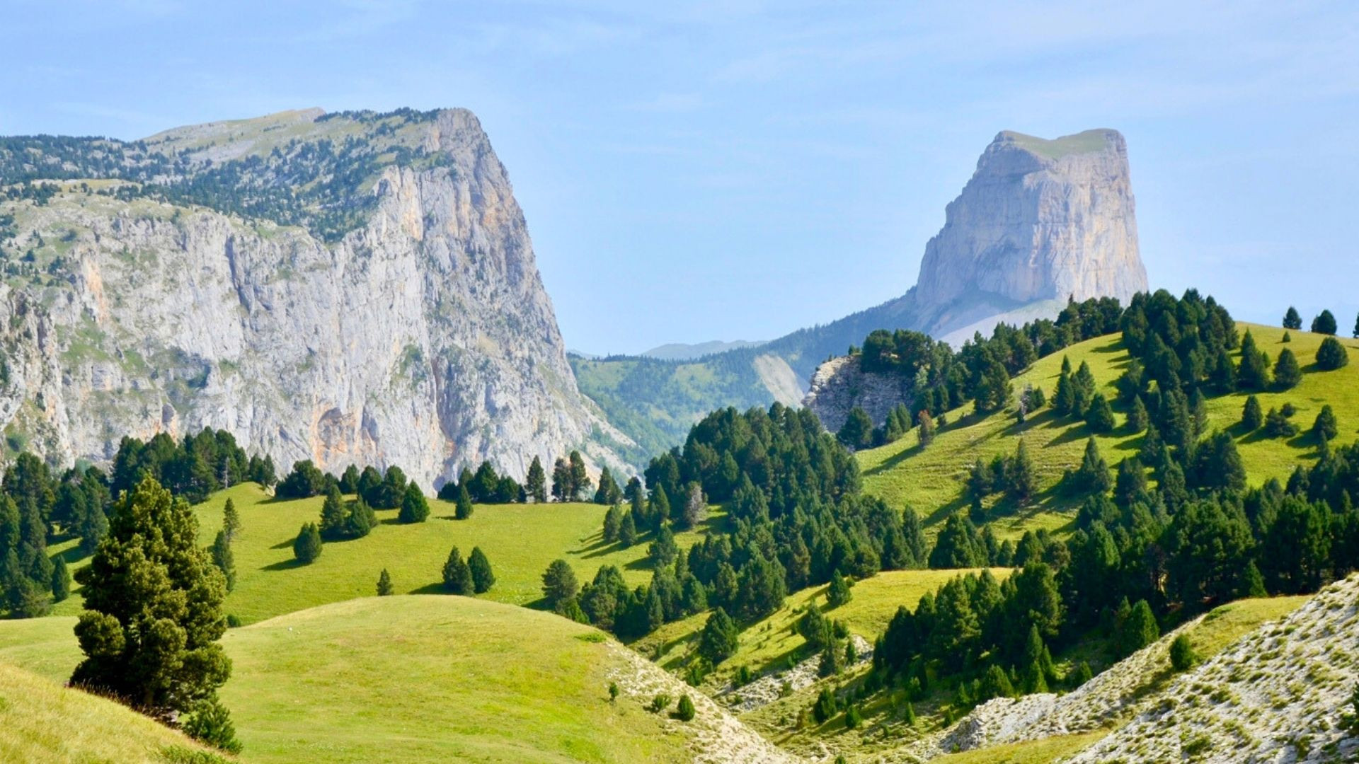 Mont Aiguille und Wiesen - Vercors - Frankreich
