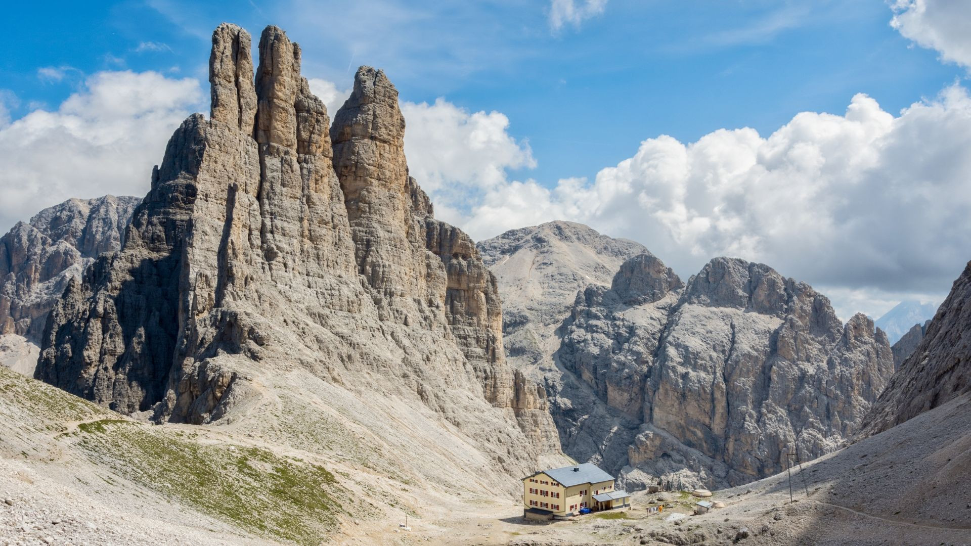 Vajolet-Türme und Schutzhütte - Rosengarten - Dolomiten - Italien
