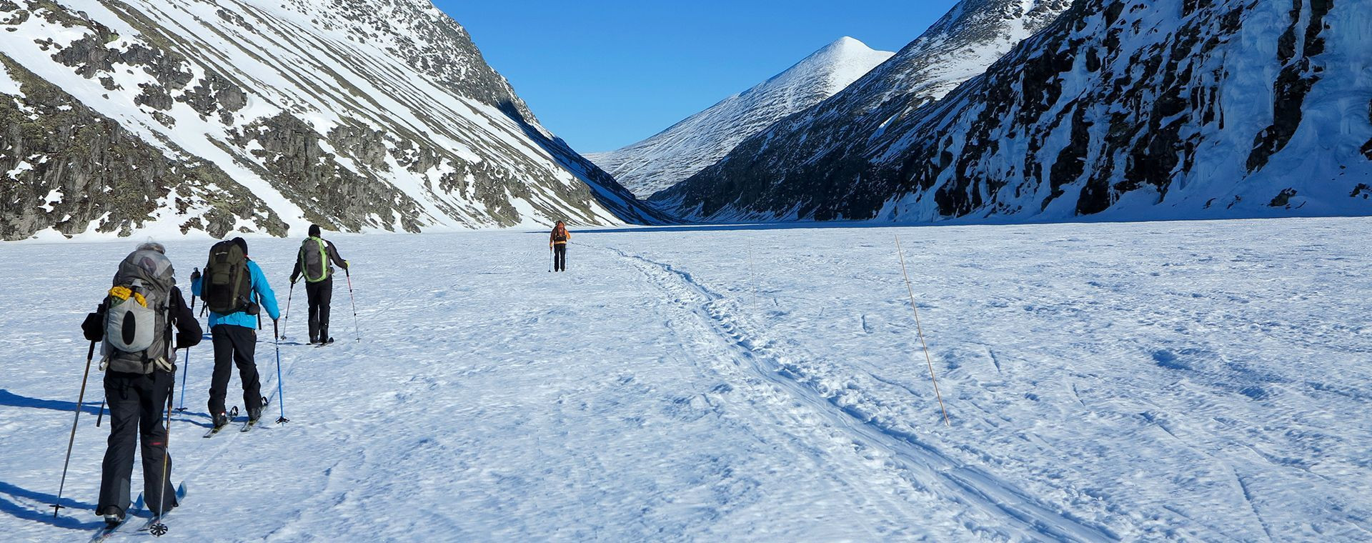 Nordische Skitourengeher in Rondane - Norwegen