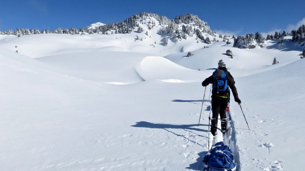Nordische Skitour mit Pulka - Vercors - Frankreich