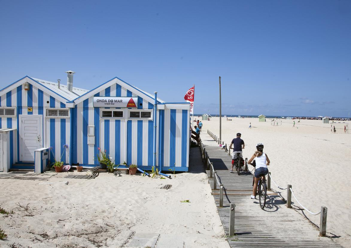 Palheiros im hübschen kleinen Fischerdorf Praia de Mira