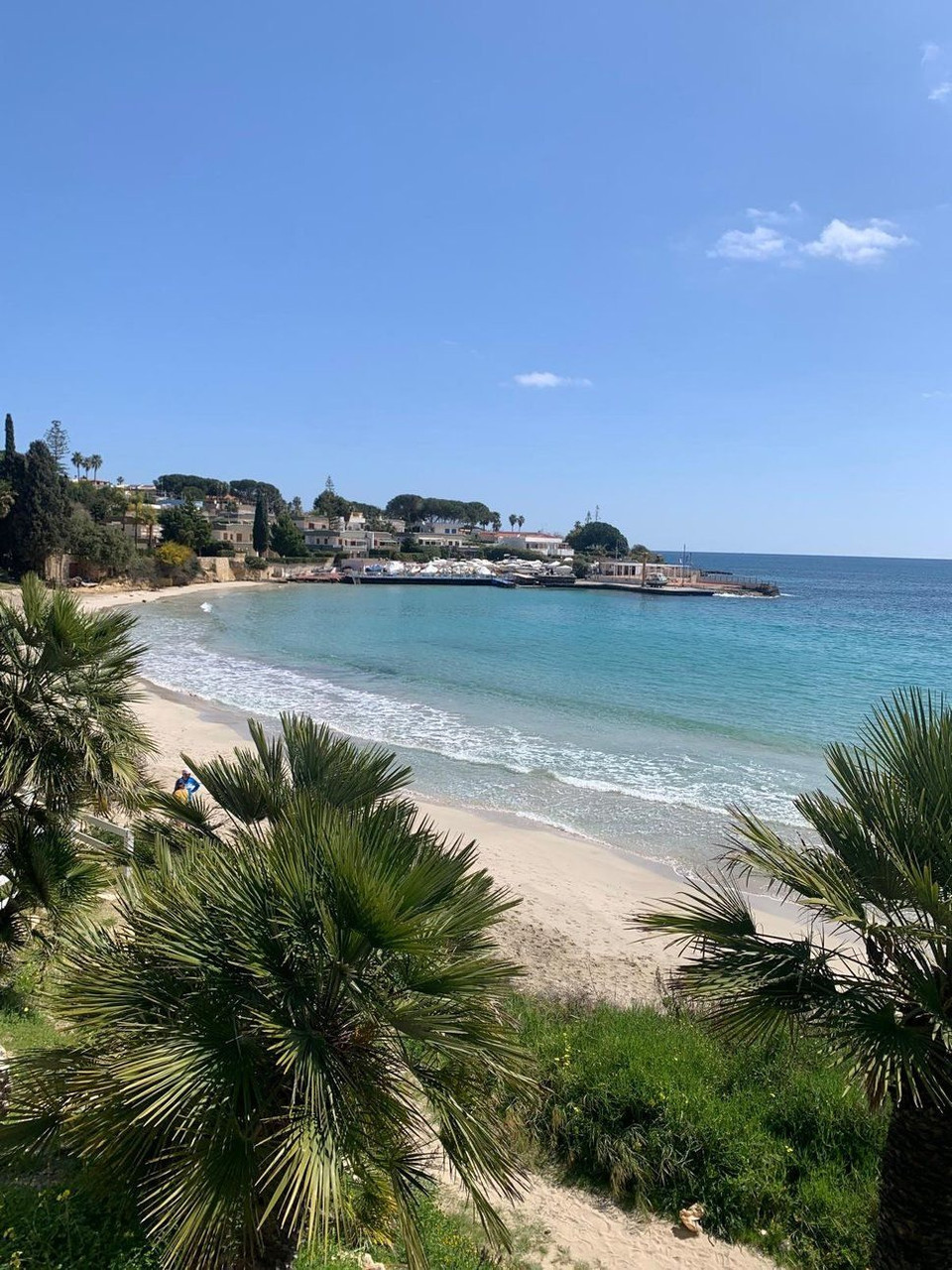 Sandbucht mit türkisfarbenem Wasser und Palmen - Sizilien - Italien