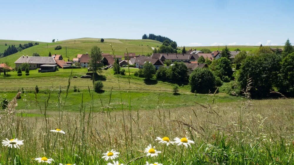 Hügelige Landschaft und Dorf - Schwarzwald - Deutschland