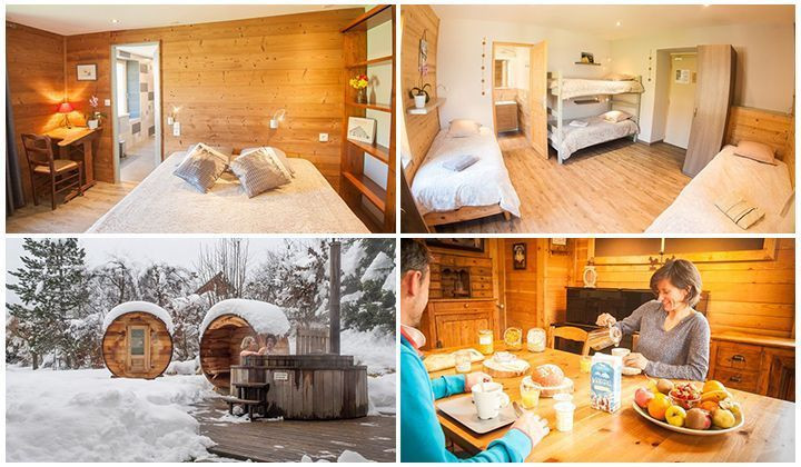 Zimmer des Gasthof-Hotels Arcanson und sein Wellnessbereich