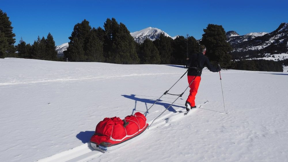 Skitour mit Pulka über die Hochebene - Vercors - Frankreich