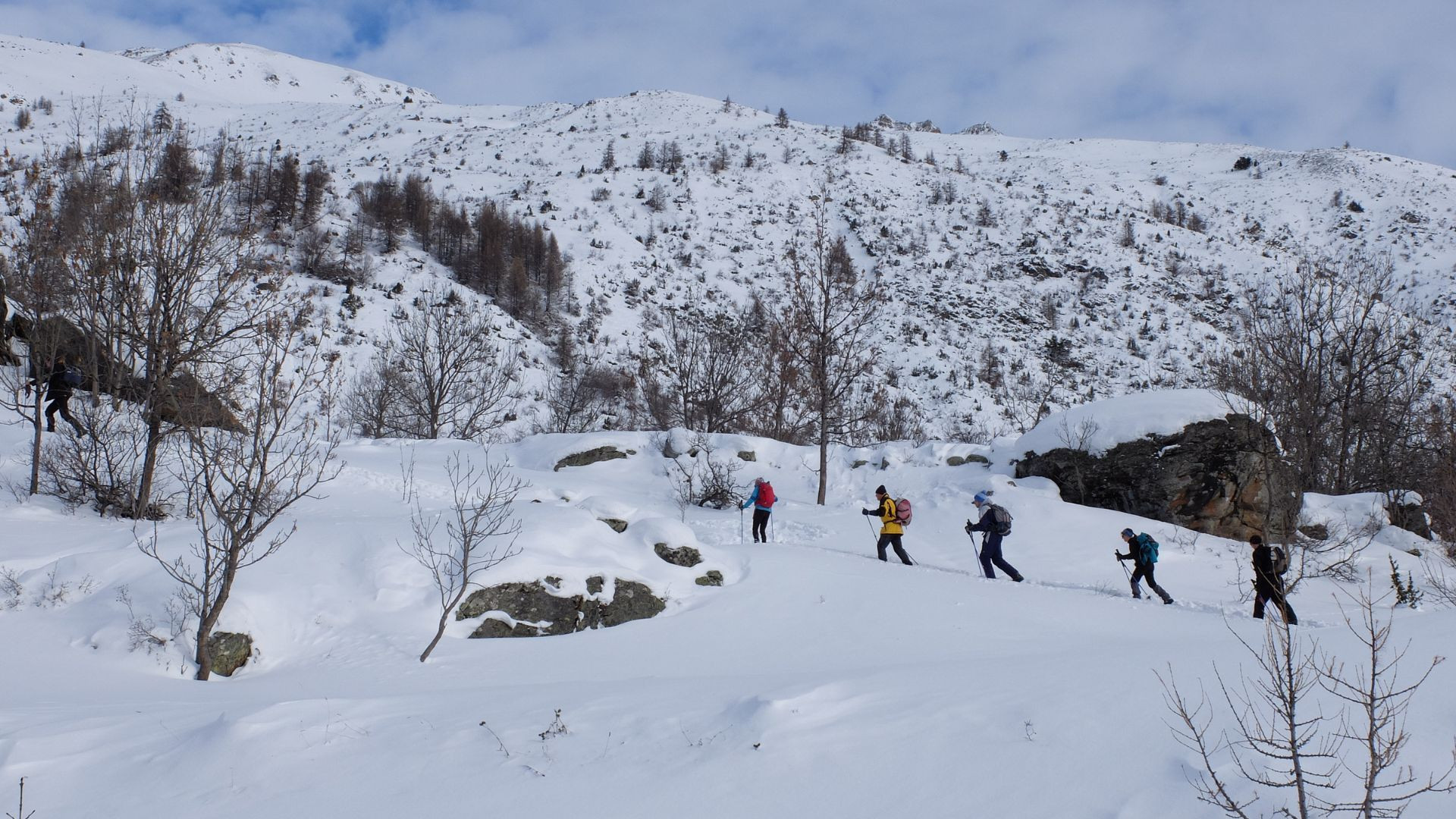 Schneeschuhwandern in der Haute-Clarée - Névache - Alpen - Frankreich