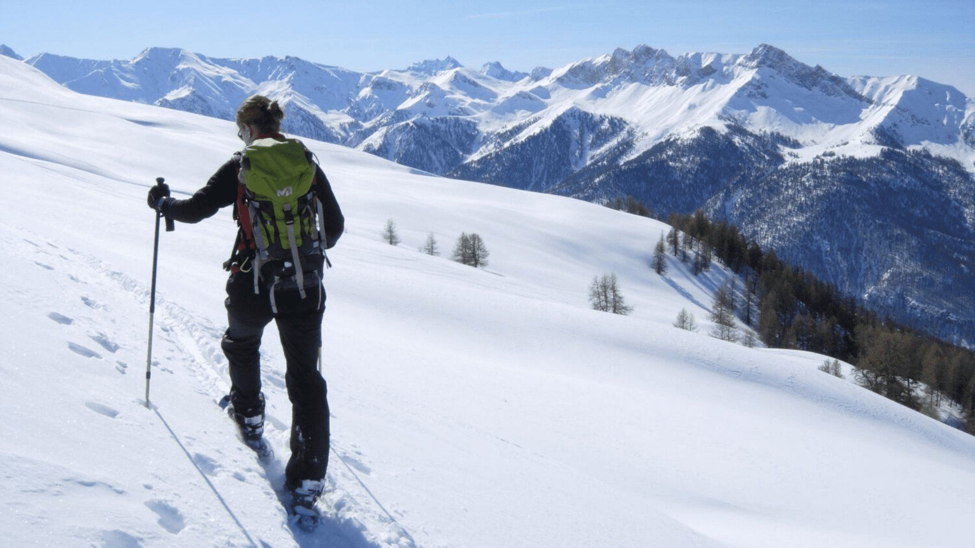 Schneeschuhwanderung mit Blick auf die Gipfel - Queyras - Alpen - Frankreich