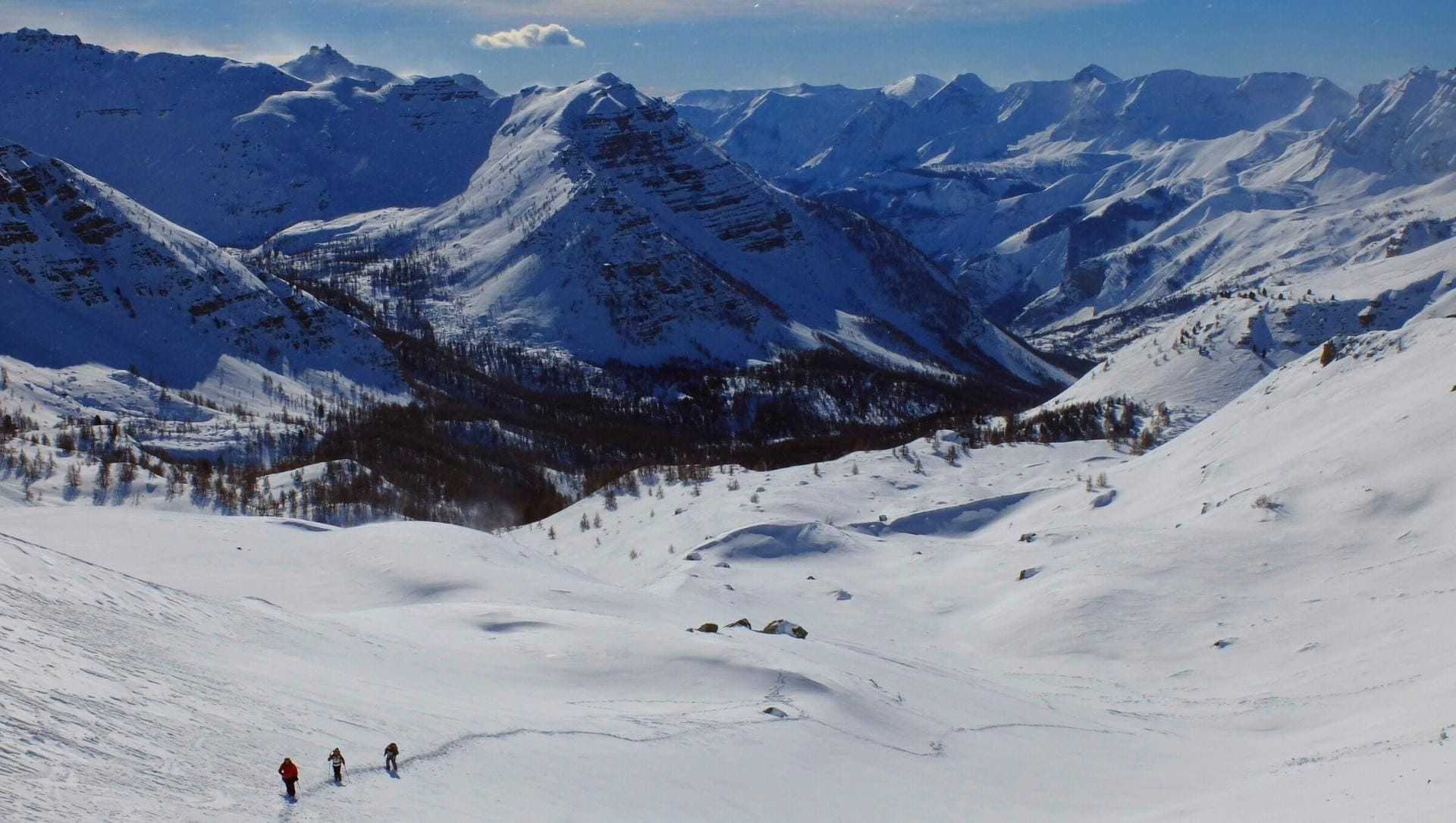 © Alain Leclère Schneeschuhwandern - Val Maira - Italien