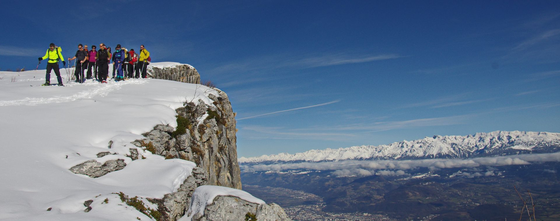 Schneeschuhwanderer oberhalb von Grenoble - Vercors - Frankreich