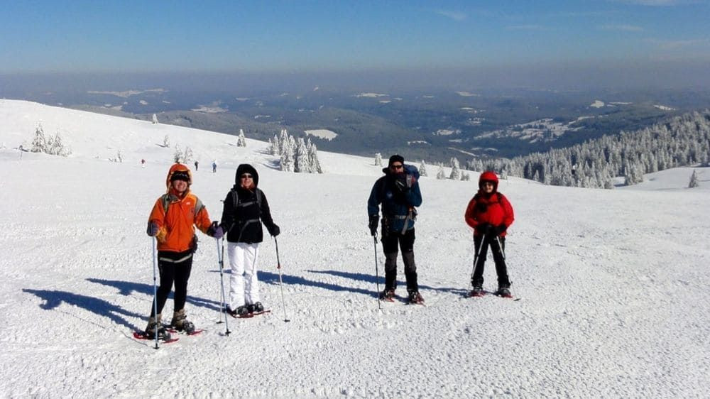 Schneeschuhwanderer im Schwarzwald - Deutschland