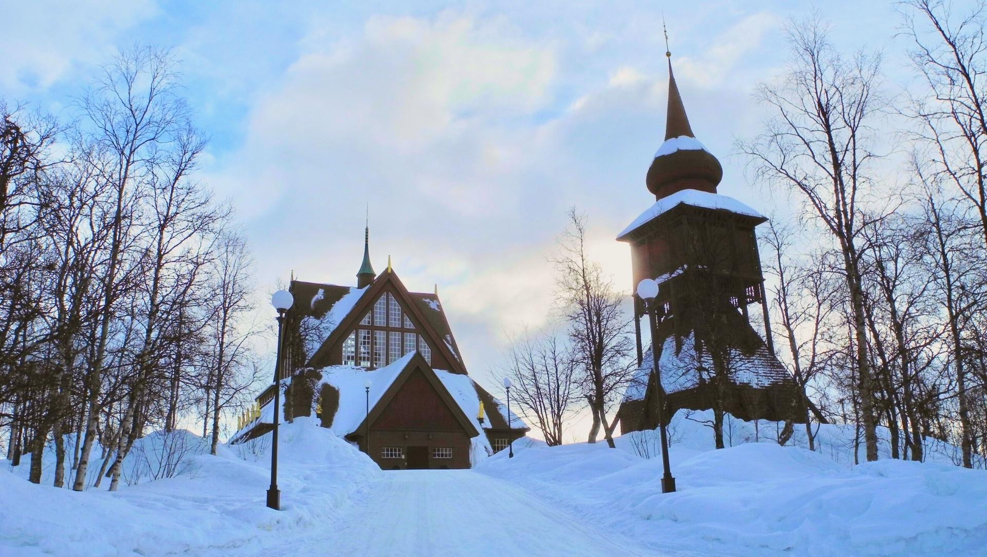 Traditionelle Holzkirche - Schwedisch-Lappland - Schweden