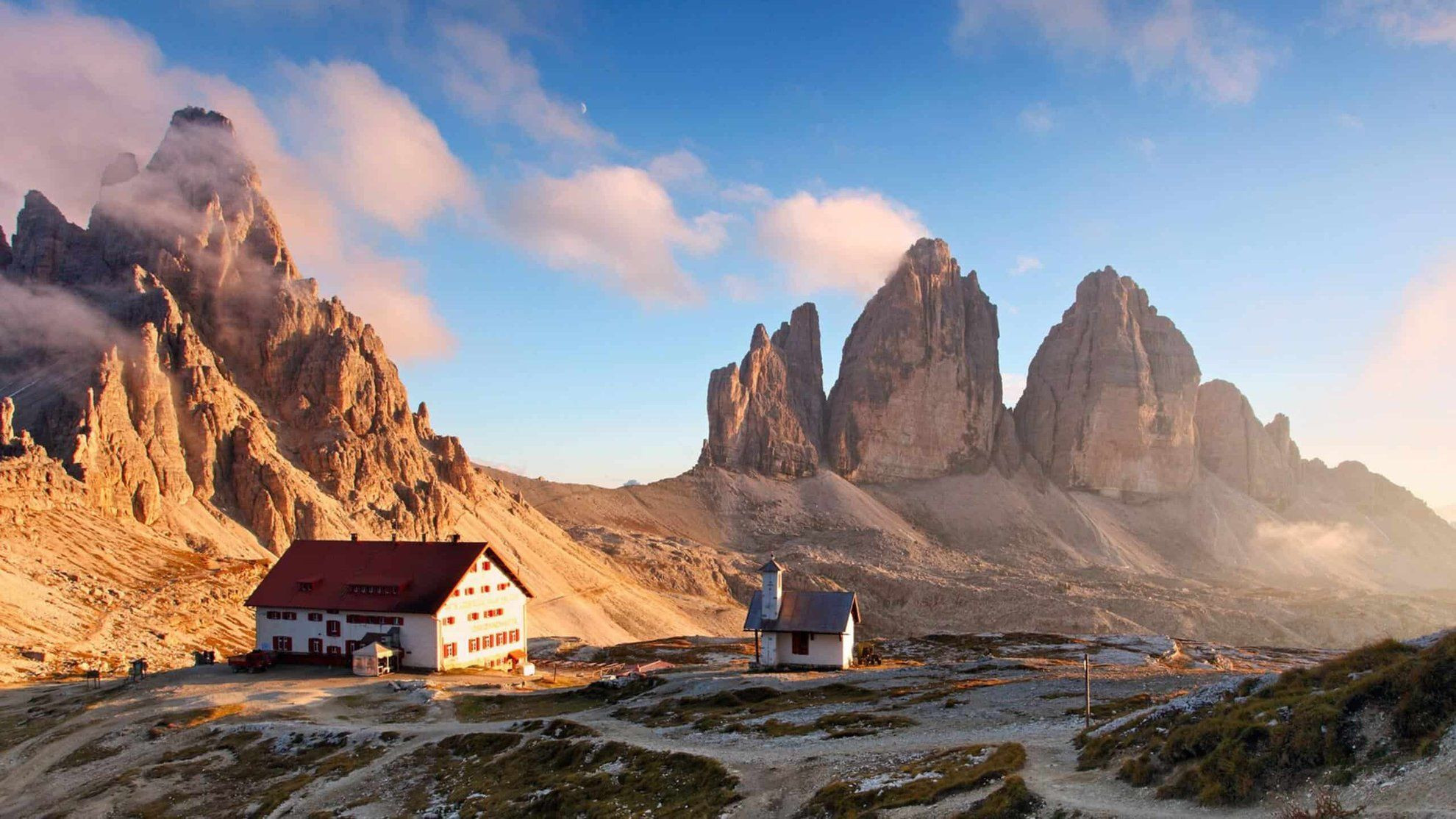 Drei Zinnen mit der Locatelli-Hütte