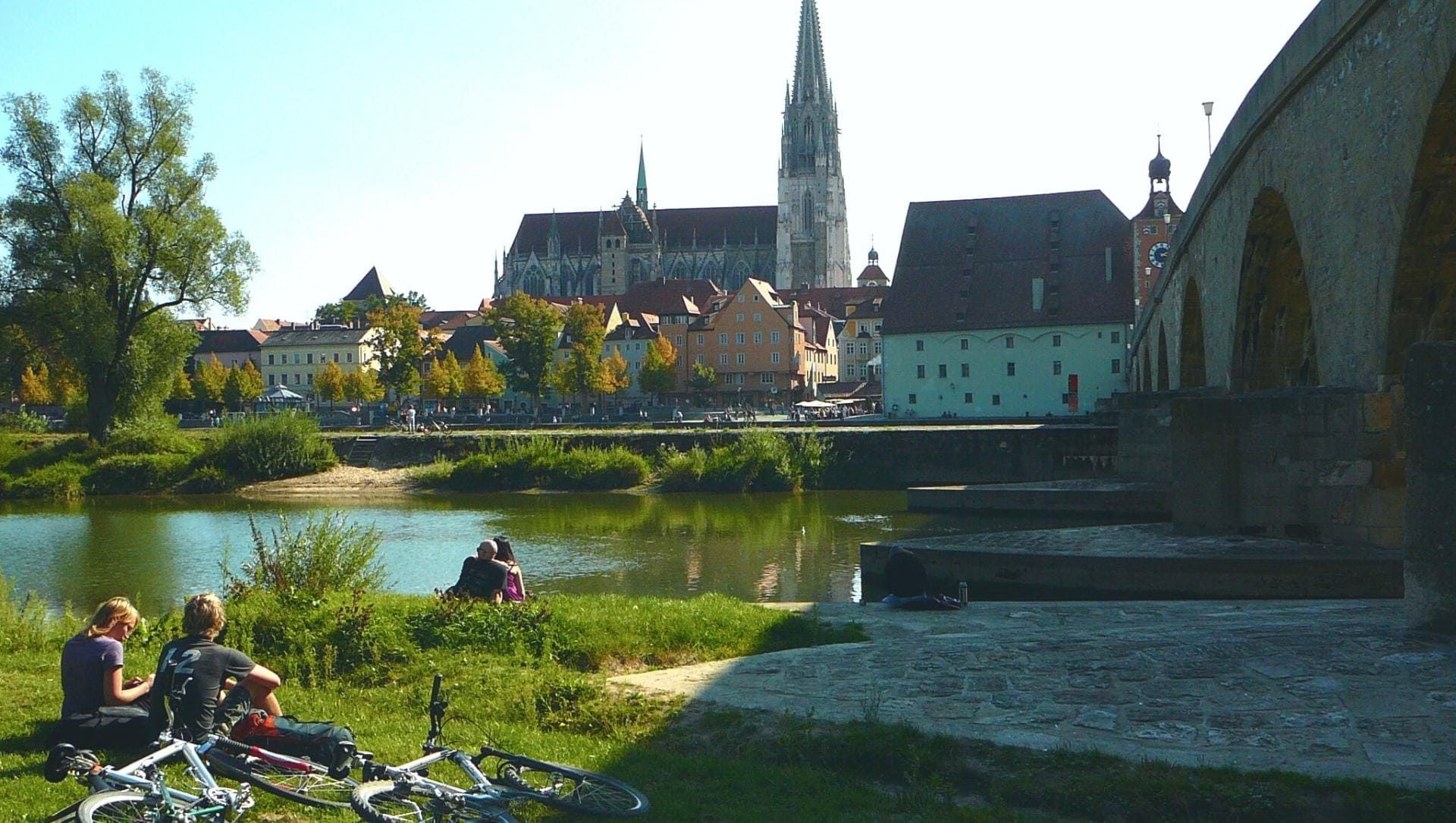 Blick auf Regensburg und die Donau - Tschechien
